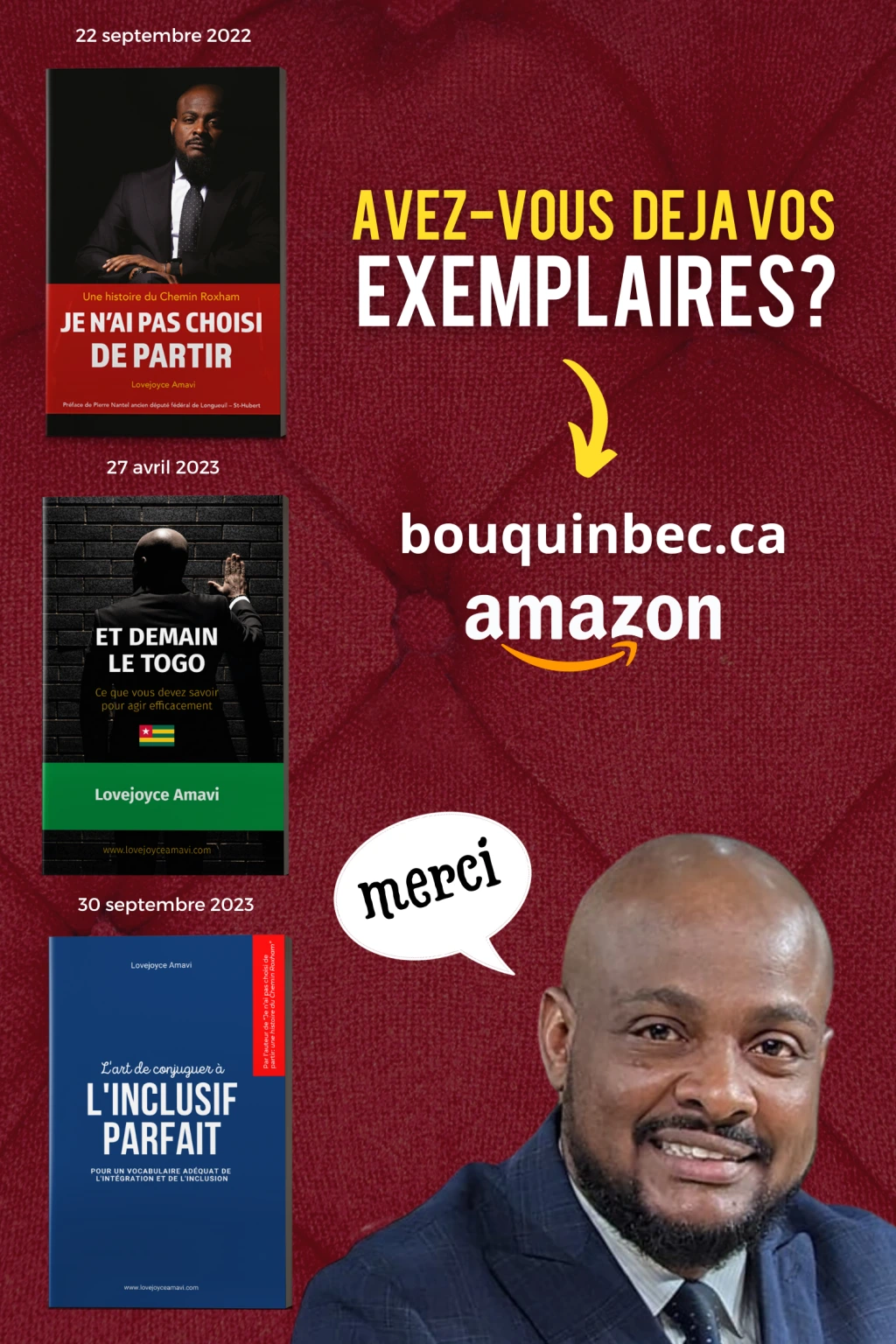 Les livres Lovejoyce Amavi